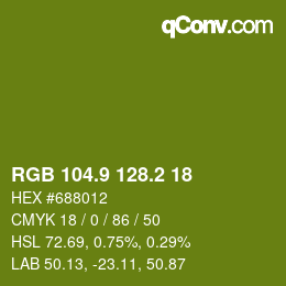 カラーコード: RGB 104.9 128.2 18 | qconv.com