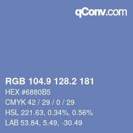 Color code: RGB 104.9 128.2 181 | qconv.com