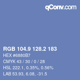 Color code: RGB 104.9 128.2 183 | qconv.com