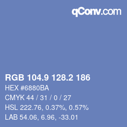 Color code: RGB 104.9 128.2 186 | qconv.com