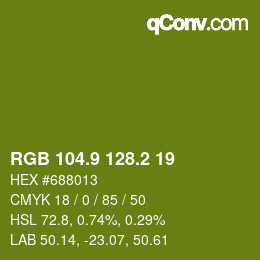 カラーコード: RGB 104.9 128.2 19 | qconv.com