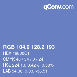 Color code: RGB 104.9 128.2 193 | qconv.com