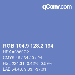 Color code: RGB 104.9 128.2 194 | qconv.com