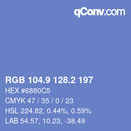 Color code: RGB 104.9 128.2 197 | qconv.com