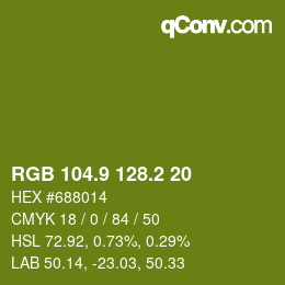 カラーコード: RGB 104.9 128.2 20 | qconv.com