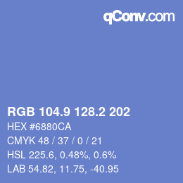 Color code: RGB 104.9 128.2 202 | qconv.com