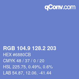 Color code: RGB 104.9 128.2 203 | qconv.com