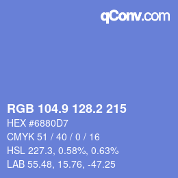 Color code: RGB 104.9 128.2 215 | qconv.com