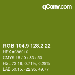 カラーコード: RGB 104.9 128.2 22 | qconv.com