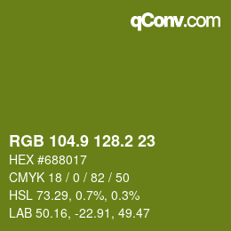 カラーコード: RGB 104.9 128.2 23 | qconv.com