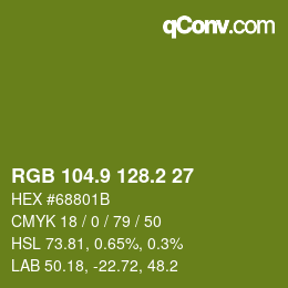 カラーコード: RGB 104.9 128.2 27 | qconv.com