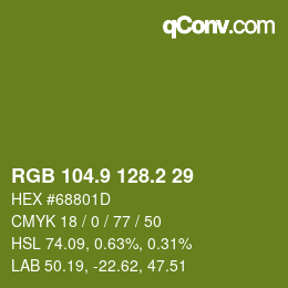 カラーコード: RGB 104.9 128.2 29 | qconv.com