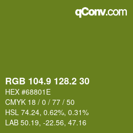 カラーコード: RGB 104.9 128.2 30 | qconv.com