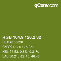 カラーコード: RGB 104.9 128.2 32 | qconv.com