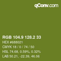 カラーコード: RGB 104.9 128.2 33 | qconv.com