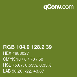 カラーコード: RGB 104.9 128.2 39 | qconv.com