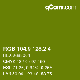 カラーコード: RGB 104.9 128.2 4 | qconv.com
