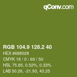カラーコード: RGB 104.9 128.2 40 | qconv.com