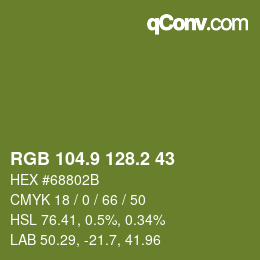 カラーコード: RGB 104.9 128.2 43 | qconv.com