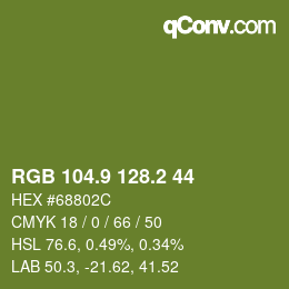 カラーコード: RGB 104.9 128.2 44 | qconv.com