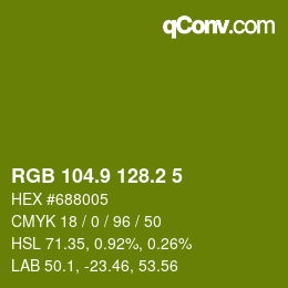 カラーコード: RGB 104.9 128.2 5 | qconv.com