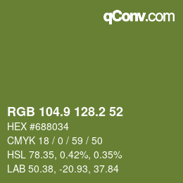 カラーコード: RGB 104.9 128.2 52 | qconv.com