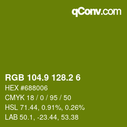カラーコード: RGB 104.9 128.2 6 | qconv.com