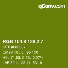 カラーコード: RGB 104.9 128.2 7 | qconv.com