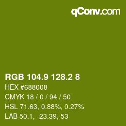 カラーコード: RGB 104.9 128.2 8 | qconv.com