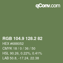カラーコード: RGB 104.9 128.2 82 | qconv.com