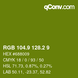 カラーコード: RGB 104.9 128.2 9 | qconv.com