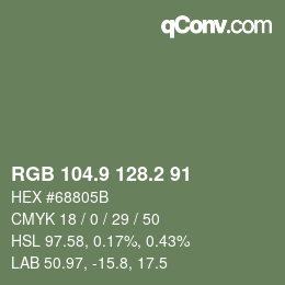 Color code: RGB 104.9 128.2 91 | qconv.com