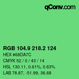 カラーコード: RGB 104.9 218.2 124 | qconv.com