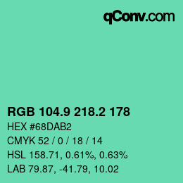 カラーコード: RGB 104.9 218.2 178 | qconv.com
