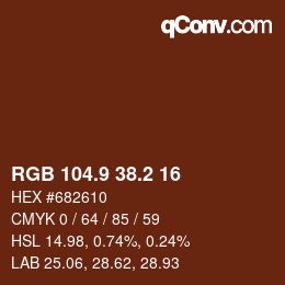 Color code: RGB 104.9 38.2 16 | qconv.com