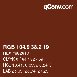 Color code: RGB 104.9 38.2 19 | qconv.com