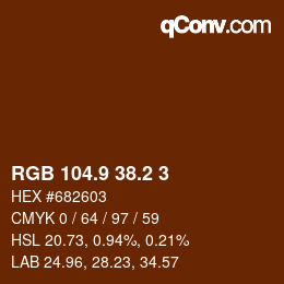 Color code: RGB 104.9 38.2 3 | qconv.com