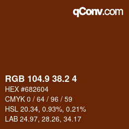 Color code: RGB 104.9 38.2 4 | qconv.com