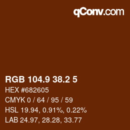 Color code: RGB 104.9 38.2 5 | qconv.com