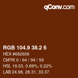 Color code: RGB 104.9 38.2 6 | qconv.com