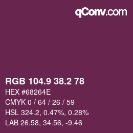 Color code: RGB 104.9 38.2 78 | qconv.com