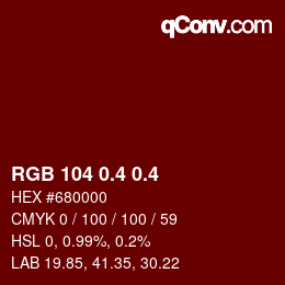 カラーコード: RGB 104 0.4 0.4 | qconv.com