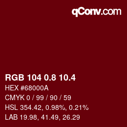 カラーコード: RGB 104 0.8 10.4 | qconv.com