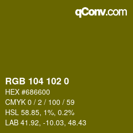 Color code: RGB 104 102 0 | qconv.com