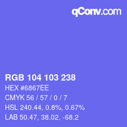 Color code: RGB 104 103 238 | qconv.com