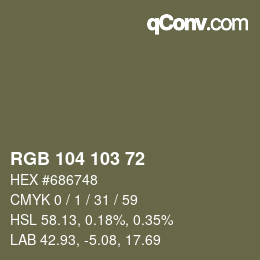 Code couleur: RGB 104 103 72 | qconv.com