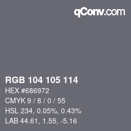 Color code: RGB 104 105 114 | qconv.com