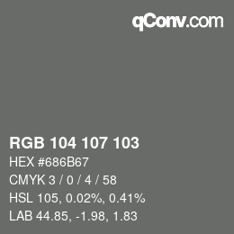 Farbcode: RGB 104 107 103 | qconv.com