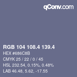 カラーコード: RGB 104 108.4 139.4 | qconv.com