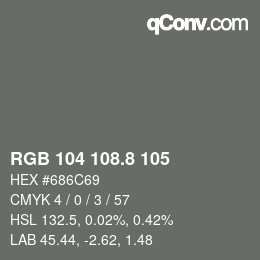 カラーコード: RGB 104 108.8 105 | qconv.com